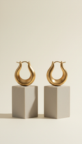 Vermeil Gold Sculpted Hoop Earrings