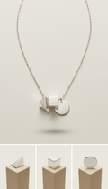 Sterling Silver Geometric Pendant Necklace