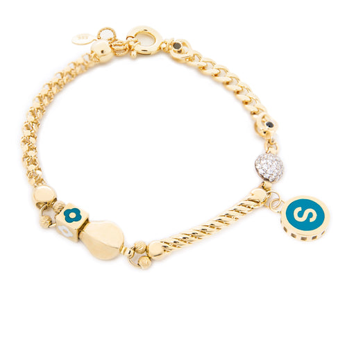 14k Yellow Gold 4 mm Curb Chain Customizable Bracelet 10 gr - 1