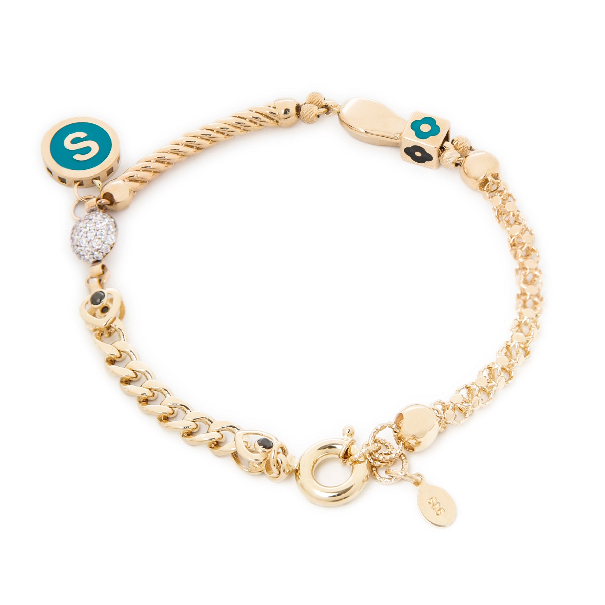 14k Yellow Gold 4 mm Curb Chain Customizable Bracelet 10 gr - 2
