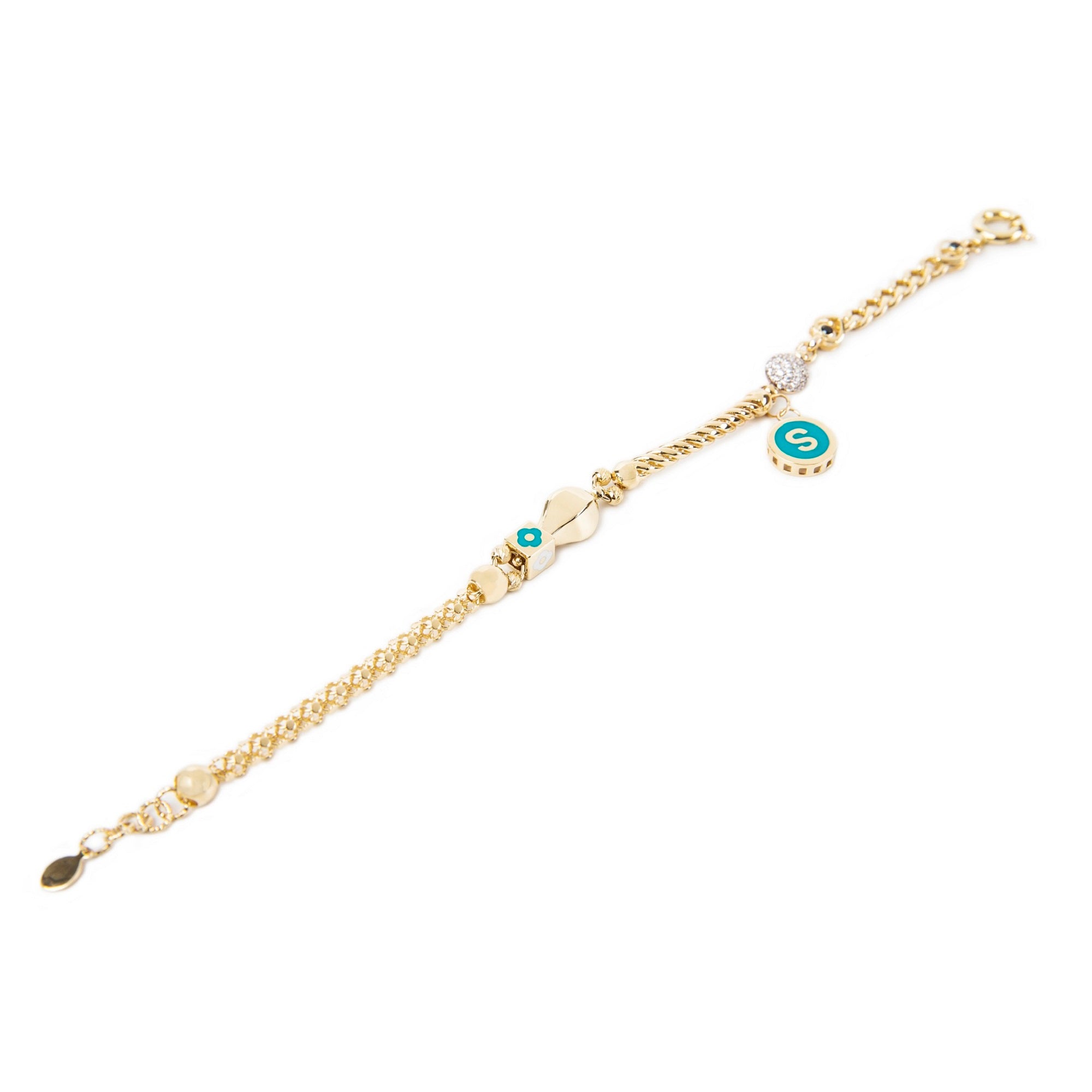 14k Yellow Gold 4 mm Curb Chain Customizable Bracelet 10 gr - 3