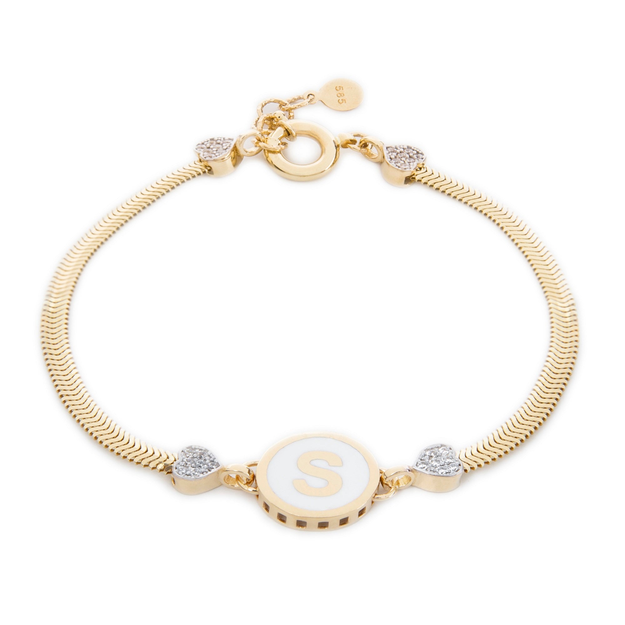 14k Yellow Gold 4 mm Snake Chain Customizable Bracelet 8 gr - 1