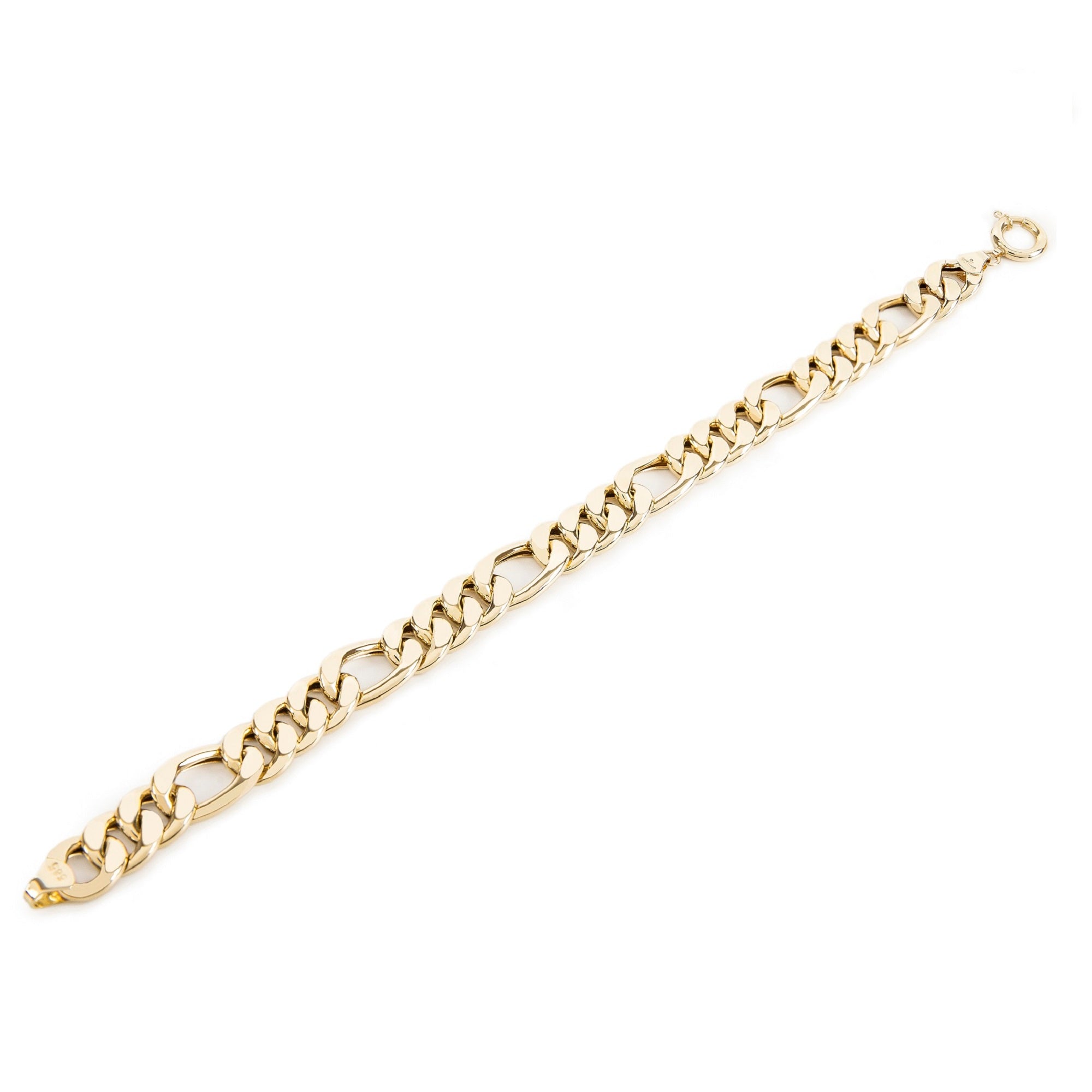 14k Yellow Gold 8 mm Curb Chain Bracelet 11 gr - 1