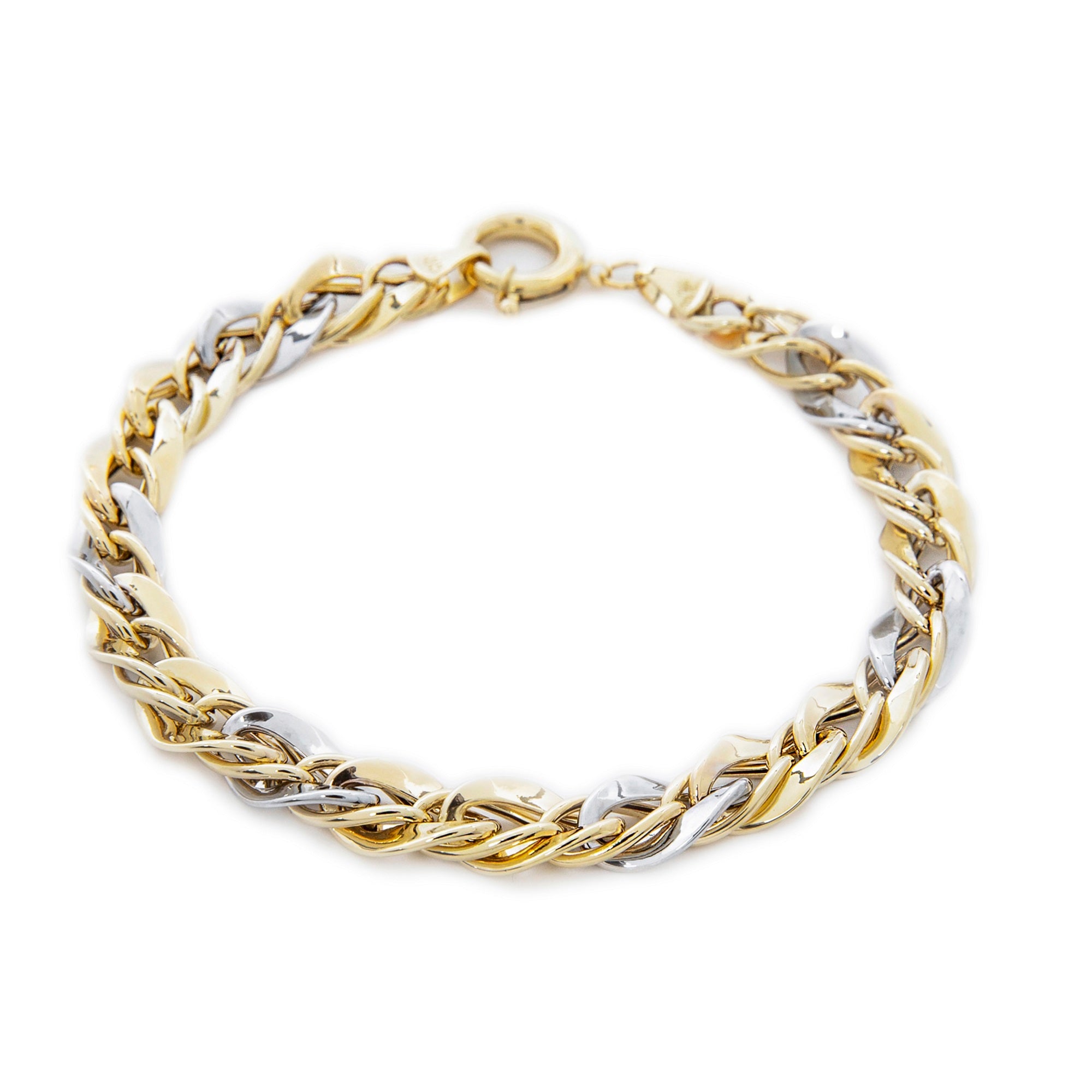 Goldlate 14k Yellow and White Gold 5 mm Curb Chain Bracelet 7 gr - 1