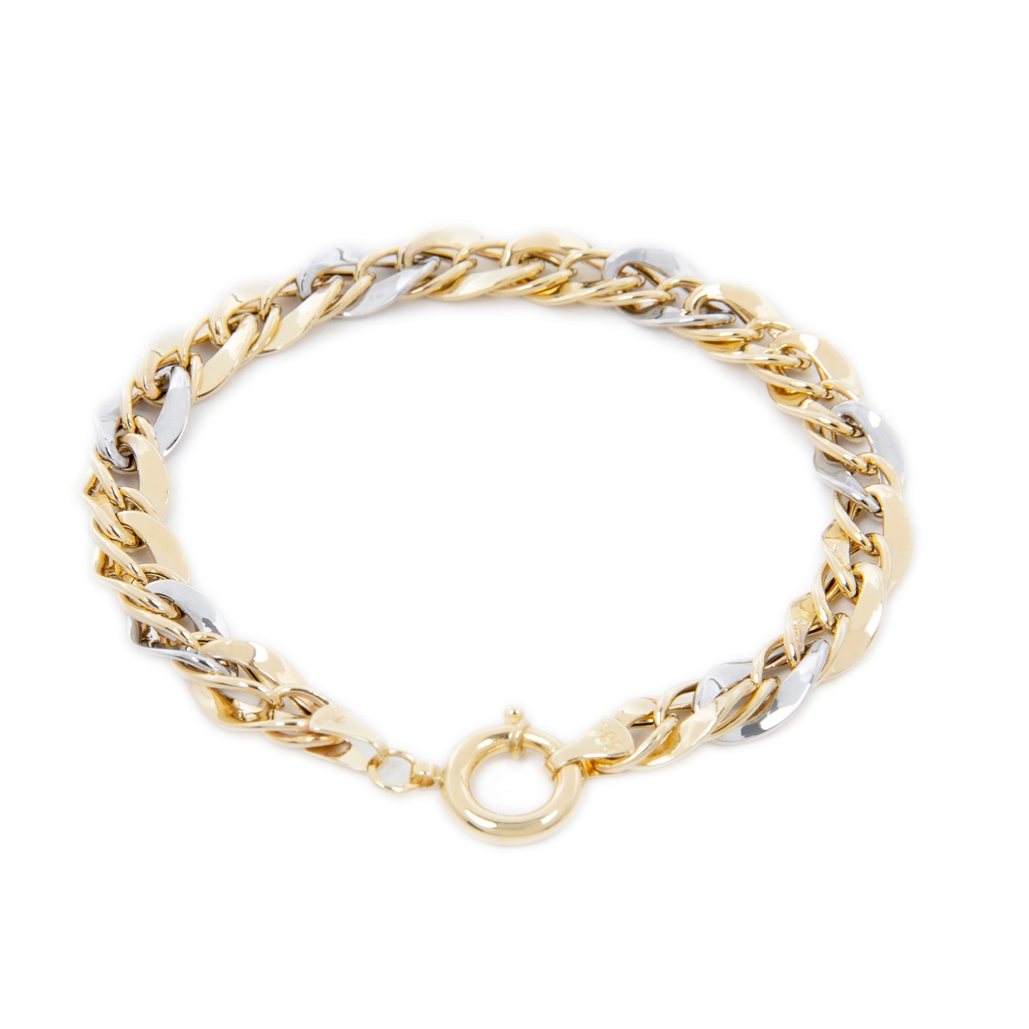 Goldlate 14k Yellow and White Gold 5 mm Curb Chain Bracelet 7 gr - 2