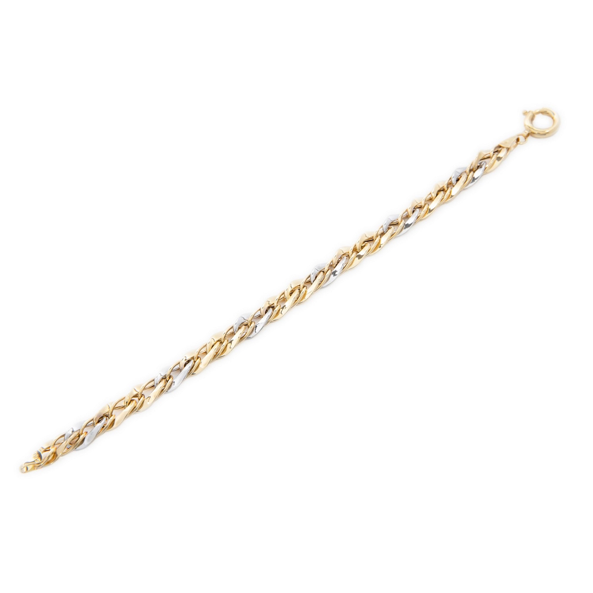 Goldlate 14k Yellow and White Gold 5 mm Curb Chain Bracelet 7 gr - 3