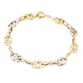 14k Yellow and White Gold 6 mm Curb Chain Bracelet 6 gr - 1
