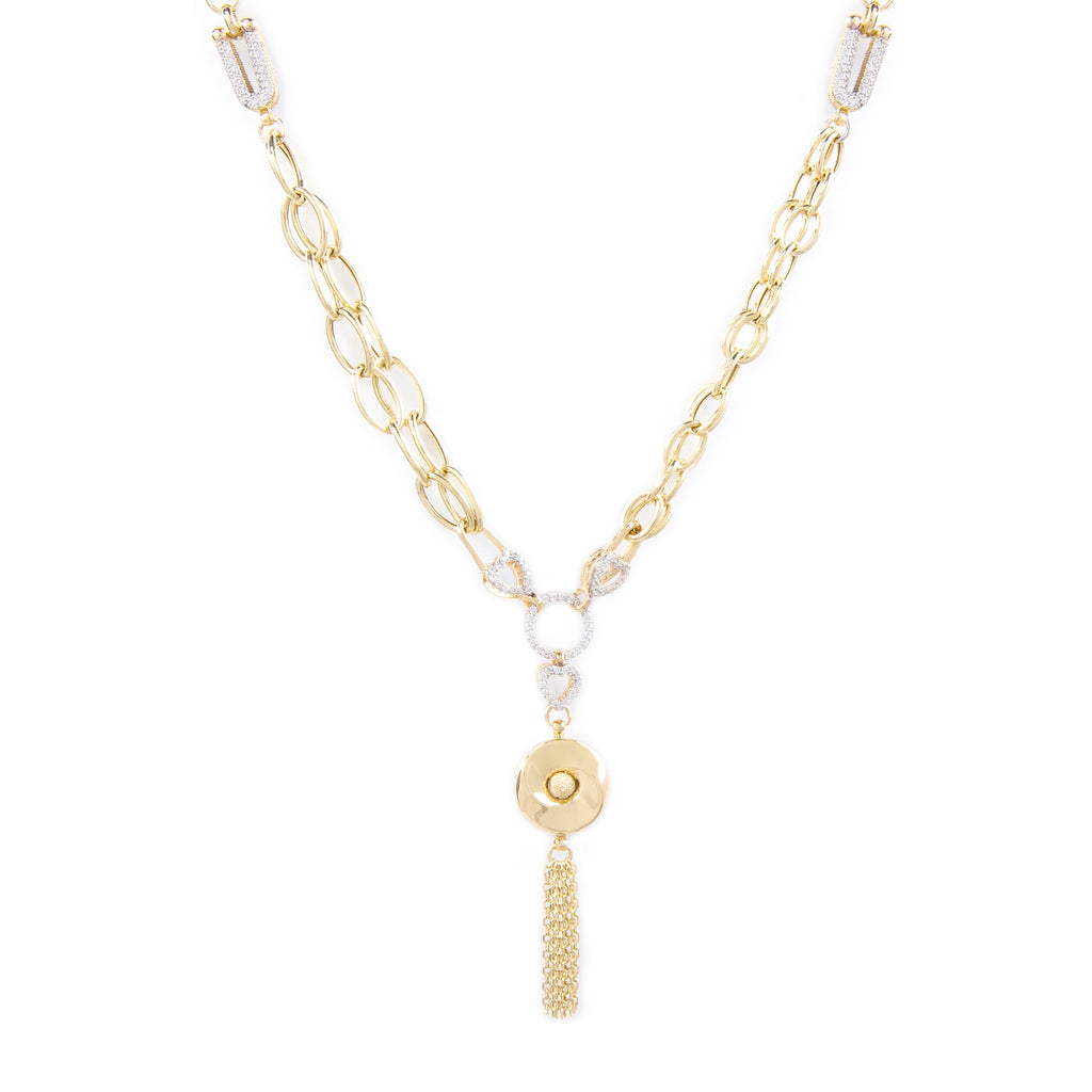 GoldLate 14k Yellow Gold 10 mm Cable Chain Circle Shape Necklace 19 gr - 1
