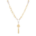 GoldLate 14k Yellow Gold 10 mm Cable Chain Circle Shape Necklace 19 gr - 1