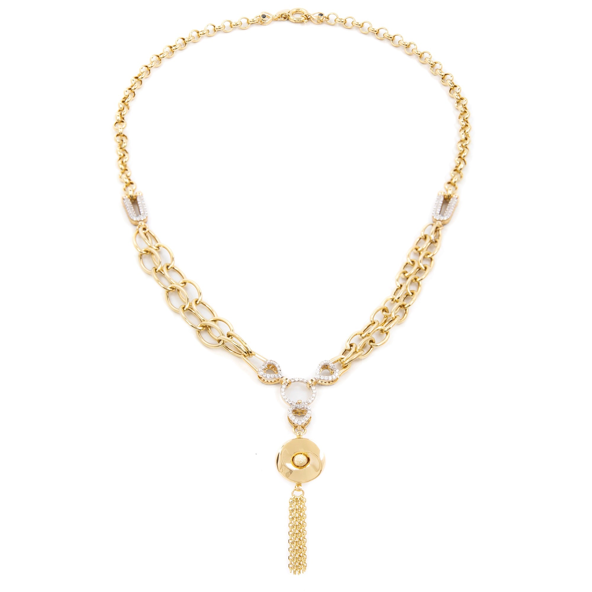 GoldLate 14k Yellow Gold 10 mm Cable Chain Circle Shape Necklace 19 gr - 2