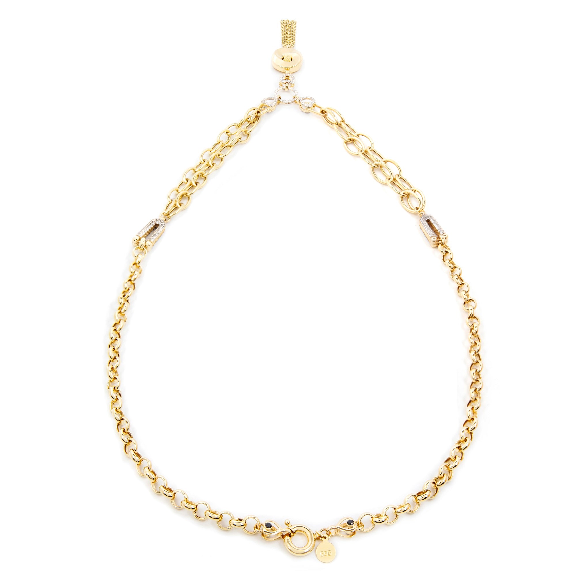 GoldLate 14k Yellow Gold 10 mm Cable Chain Circle Shape Necklace 19 gr - 3