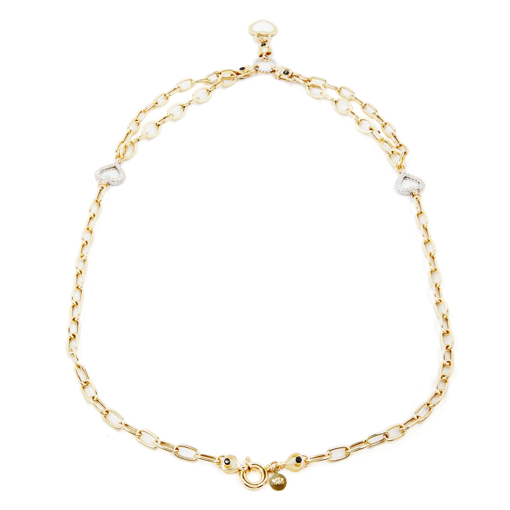 GoldLate 14k Yellow Gold 10 mm Cable Chain Heart Shape Necklace 15 gr - 2