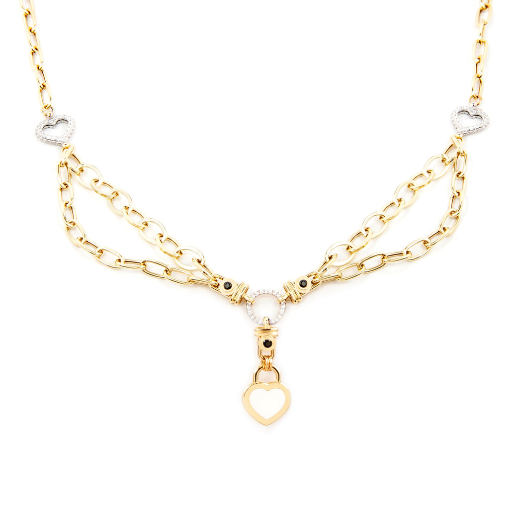 GoldLate 14k Yellow Gold 10 mm Cable Chain Heart Shape Necklace 15 gr - 3