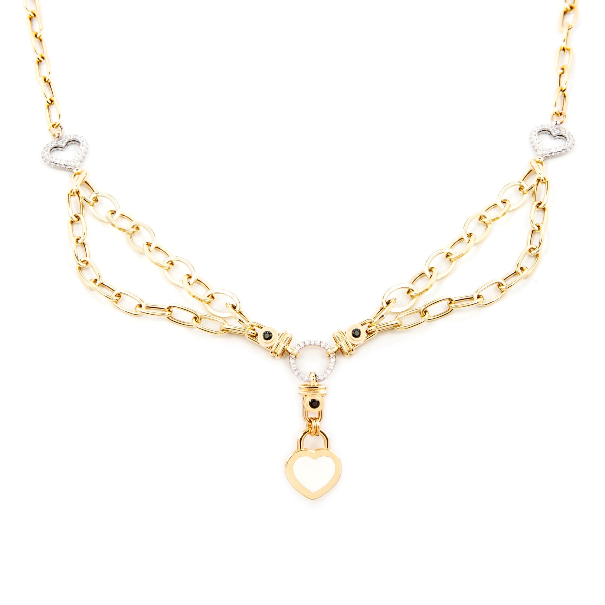 GoldLate 14k Yellow Gold 10 mm Cable Chain Heart Shape Necklace 15 gr - 3