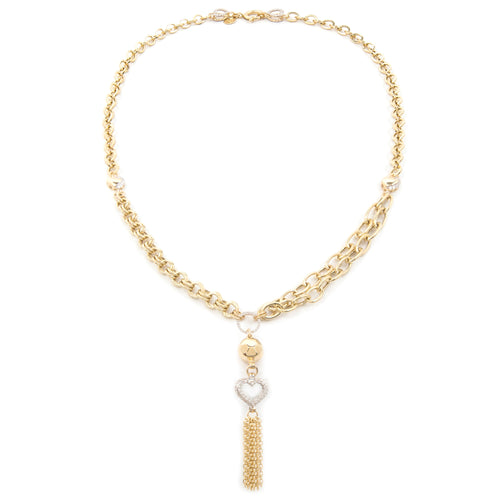 GoldLate 14k Yellow Gold 10 mm Cable Chain Heart Shape Necklace 16 gr - 2