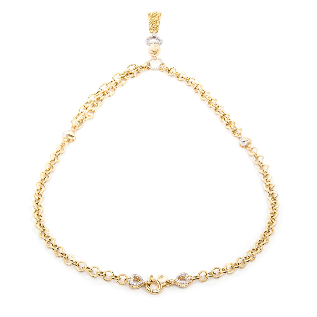 GoldLate 14k Yellow Gold 10 mm Cable Chain Heart Shape Necklace 16 gr - 3