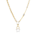 GoldLate 14k Yellow Gold 4 mm Box & Cable Chain Star Shape Necklace 16 gr - 1