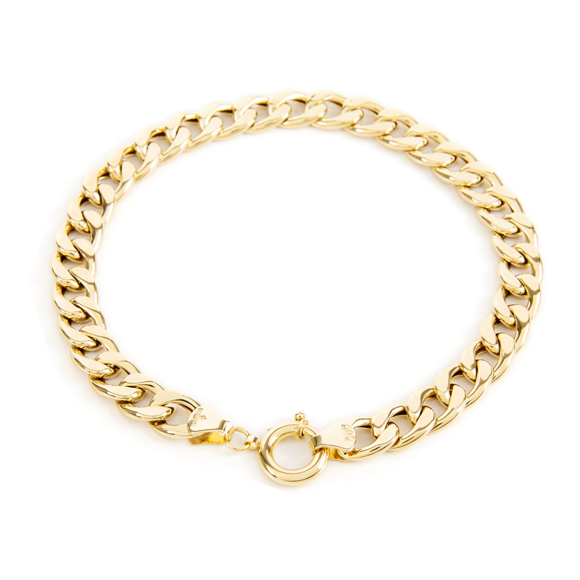 GoldLate 14k Yellow Gold 4 mm Curb Chain Bracelet 7 gr - 2