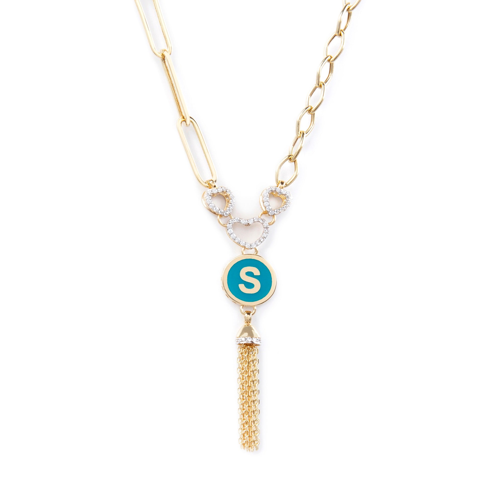 GoldLate 14k Yellow Gold 5 mm Box Chain Hearty Shape Customizable Necklace 11 gr - 1