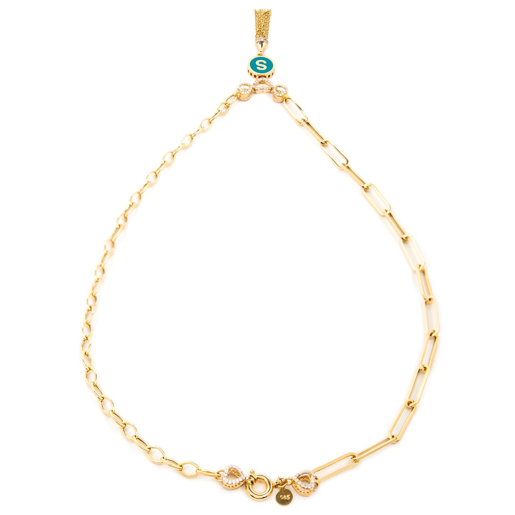 GoldLate 14k Yellow Gold 5 mm Box Chain Hearty Shape Customizable Necklace 11 gr - 4