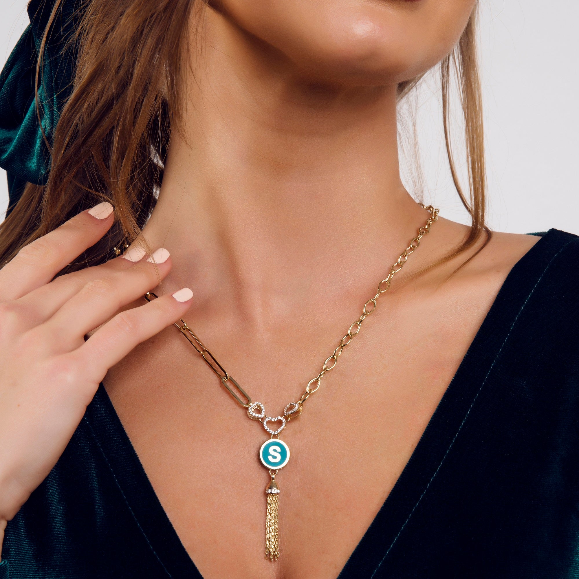 GoldLate 14k Yellow Gold 5 mm Box Chain Hearty Shape Customizable Necklace 11 gr - 2
