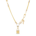 GoldLate14k Yellow Gold 5 mm Box Chain Lock Shape Necklace 23 gr - 1