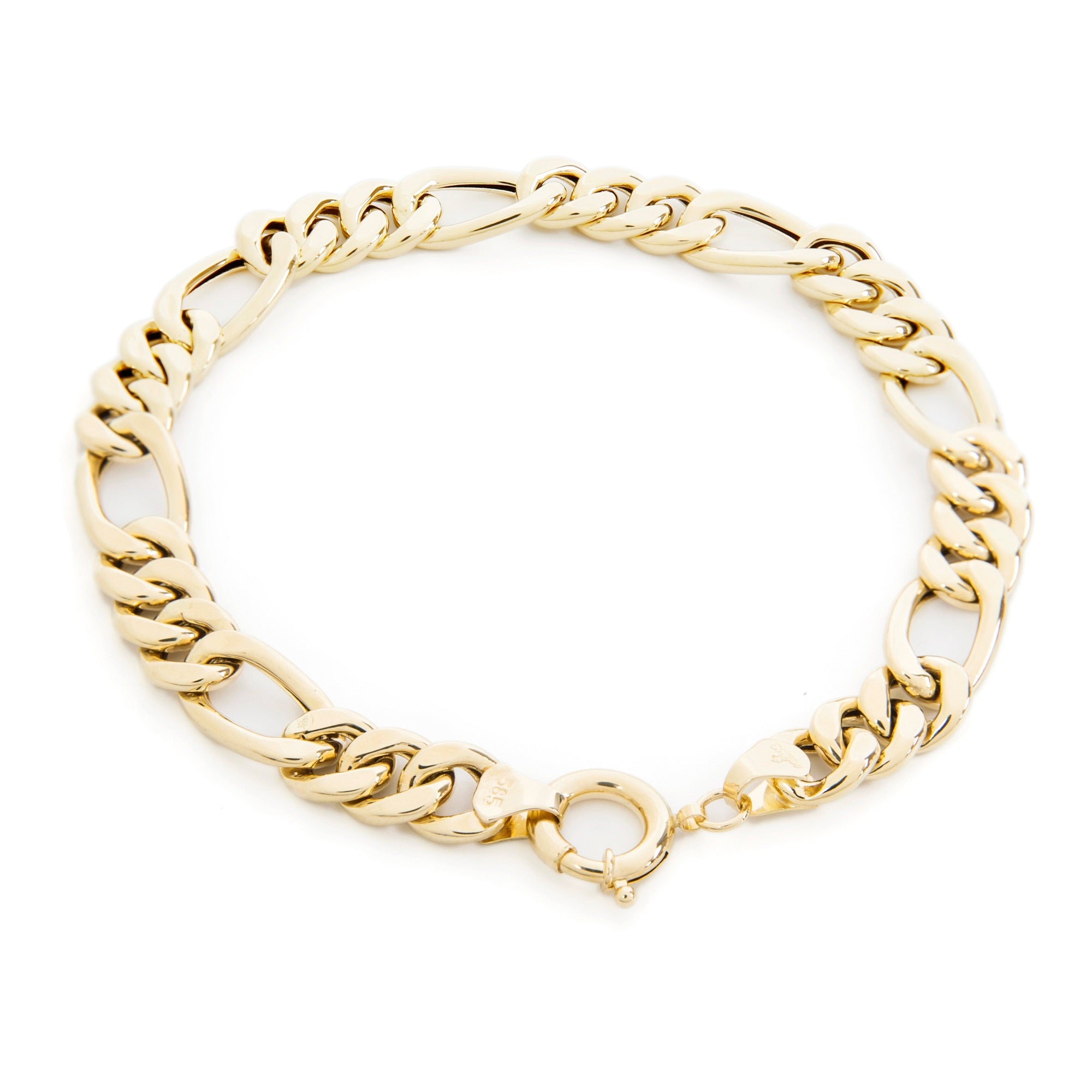 GoldLate 14k Yellow Gold 7 mm Curb Chain Bracelet 8 gr - 2