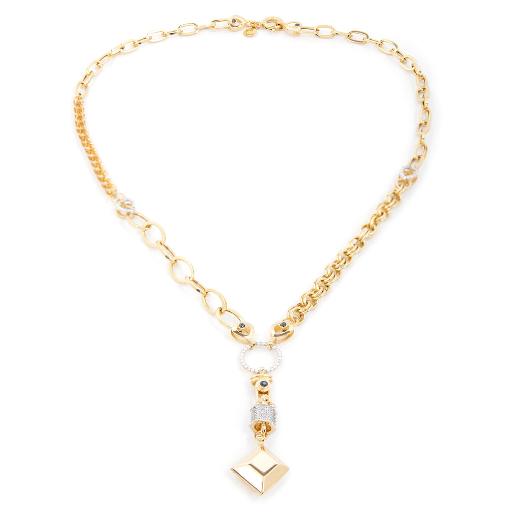 GoldLate 14k Yellow Gold 8 mm Cable Chain Circle Shape Necklace 16 gr - 2