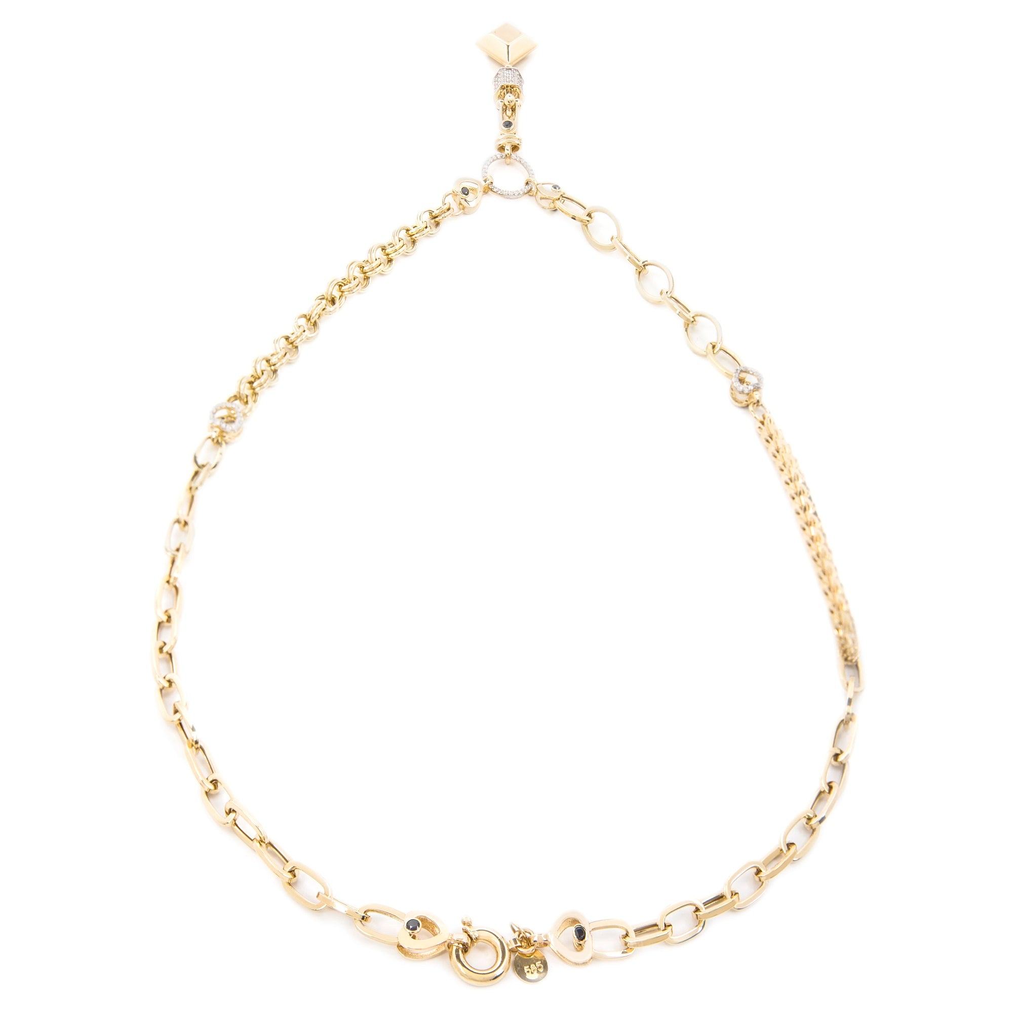 GoldLate 14k Yellow Gold 8 mm Cable Chain Circle Shape Necklace 16 gr - 3