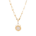 GoldLate 14k Yellow Gold 8 mm Cable Chain Circle Shape Necklace 20 gr - 1