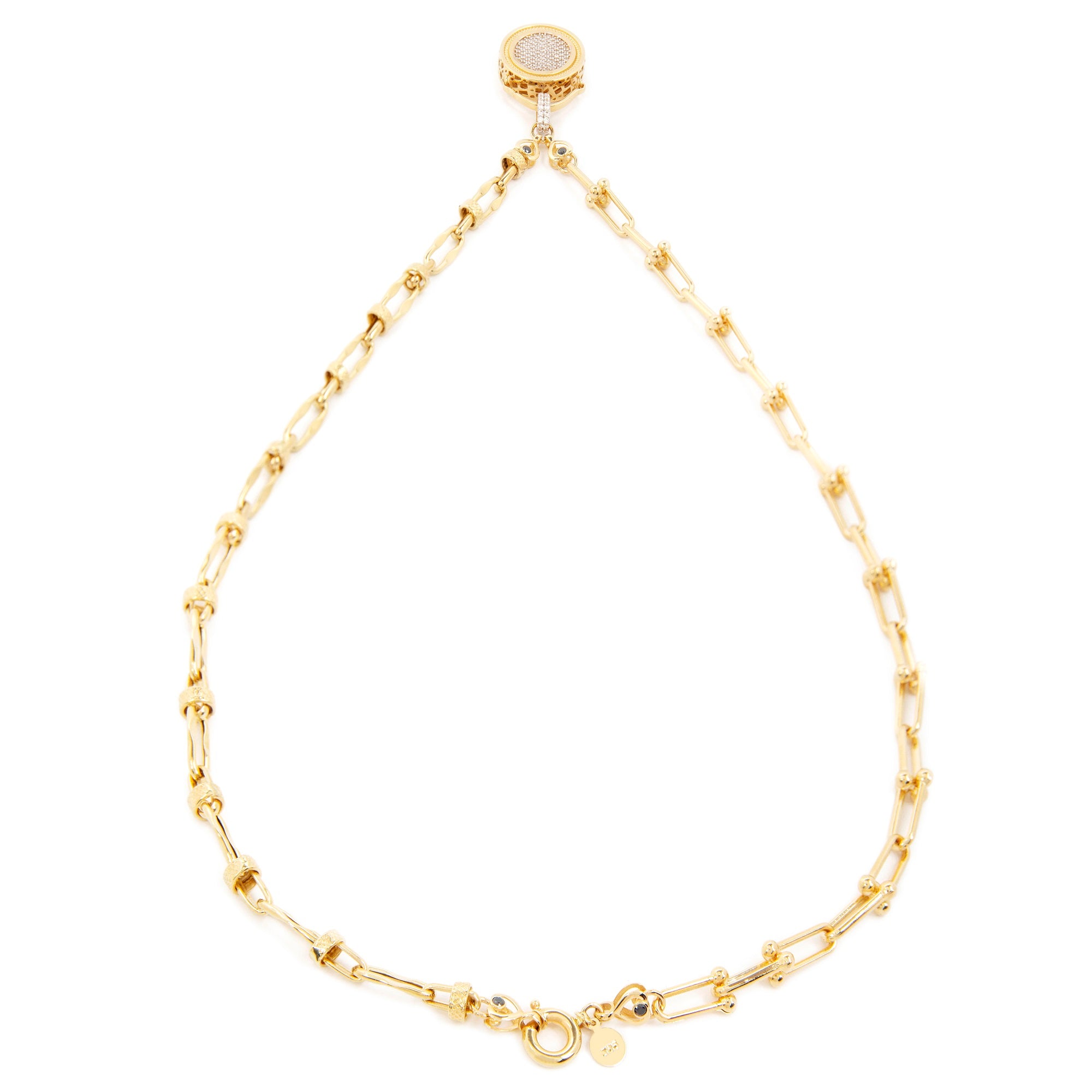 GoldLate 14k Yellow Gold 8 mm Cable Chain Circle Shape Necklace 20 gr - 3