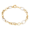 GoldLate 14k Yellow and White Gold 10 mm Cable Chain Bracelet 6 gr - 1