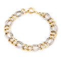 GoldLate 14k Yellow and White Gold 10 mm Cable Chain Bracelet 7 gr - 1