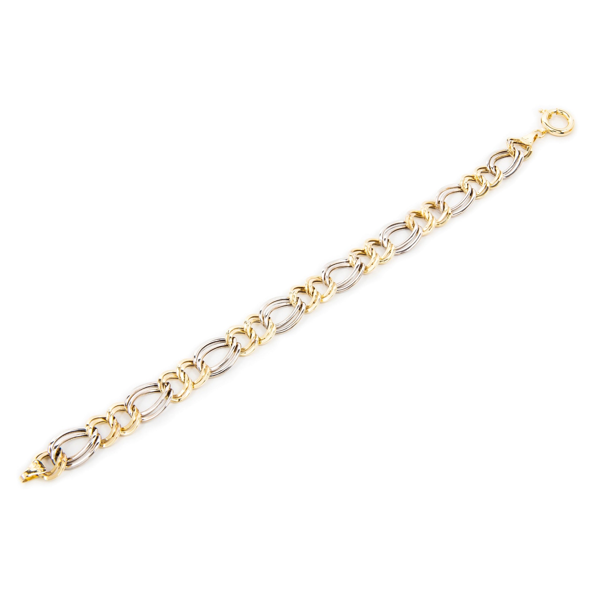 GoldLate 14k Yellow and White Gold 10 mm Cable Chain Bracelet 7 gr - 3