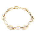 GoldLate 14k Yellow and White Gold 11 mm Cable Chain Bracelet 6 gr - 1