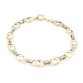 GoldLate 14k Yellow and White Gold 9 mm Cable Chain Bracelet 4 gr - 1