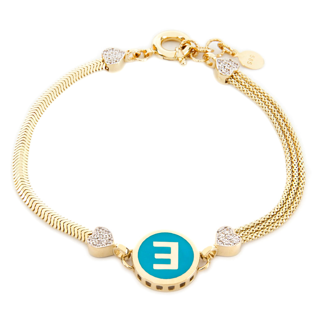 GoldLate 14k Yellow Gold 4 mm Snake & Box Chain Customizable Bracelet 7 gr - 1