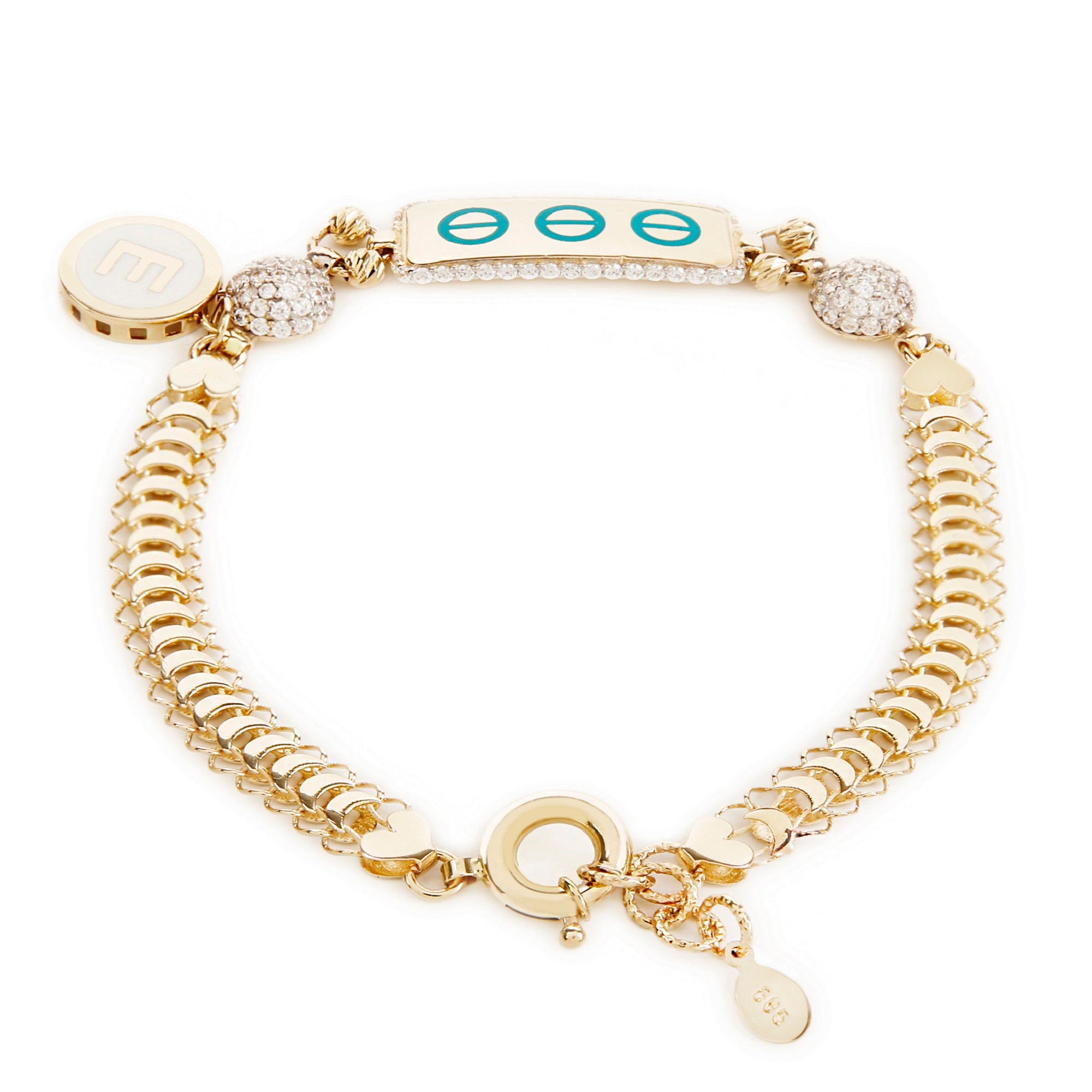 GoldLate 14k Yellow Gold 5 mm Box Chained Customizable Bracelet 11gr - 2