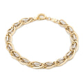 GoldLate 14k Yellow and White Gold 5 mm Triple Curb Chain Bracelet 5 gr - 1