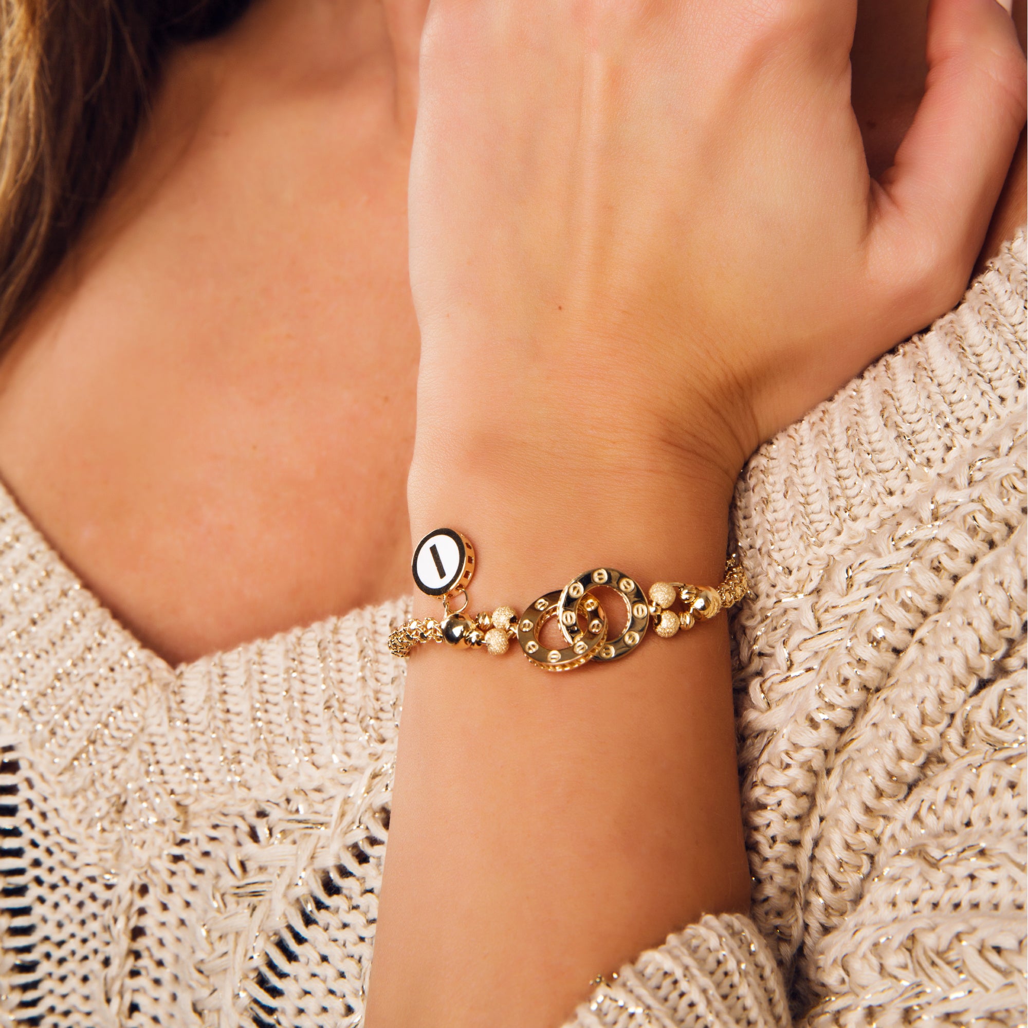 Dandelion Yellow Gold Customizable Bracelet